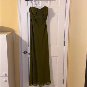 David’s Bridal Bridesmaid Dress- Olive green
